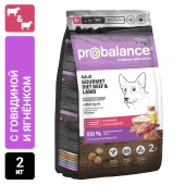 Сухой корм для собак Probalance Gourmet Diet, с говядиной и ягненком, 2кг